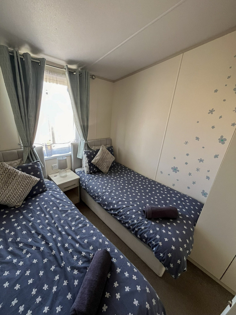 Atlas Lilac Lodge 2016 on lakeside pitch at Tattershall Lakes Country Park, Lincolnshire