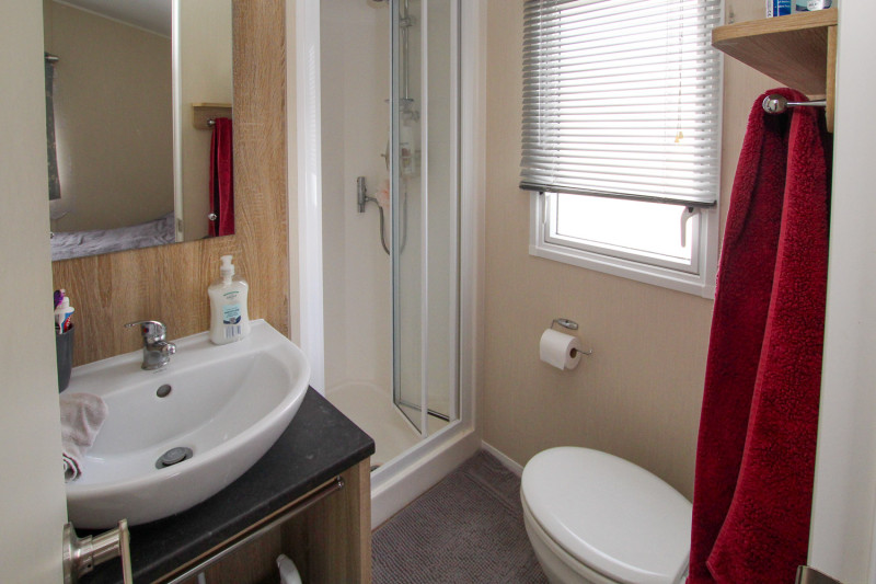 Willerby Johnson 2019 centre-lounge static on New Beach, Dymchurch, Kent