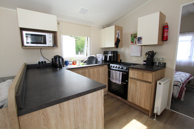 Willerby Johnson 2019 centre-lounge static on New Beach, Dymchurch, Kent